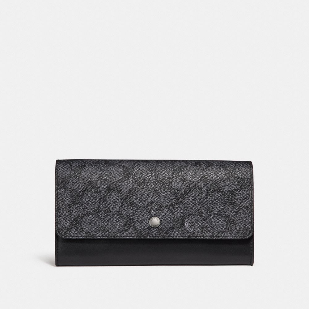 COACH 29193 MULTIFUNCTIONAL WALLET IN SIGNATURE CANVAS CHARCOAL