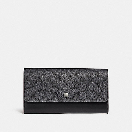 COACH MULTIFUNCTIONAL WALLET IN SIGNATURE CANVAS - CHARCOAL - 29193
