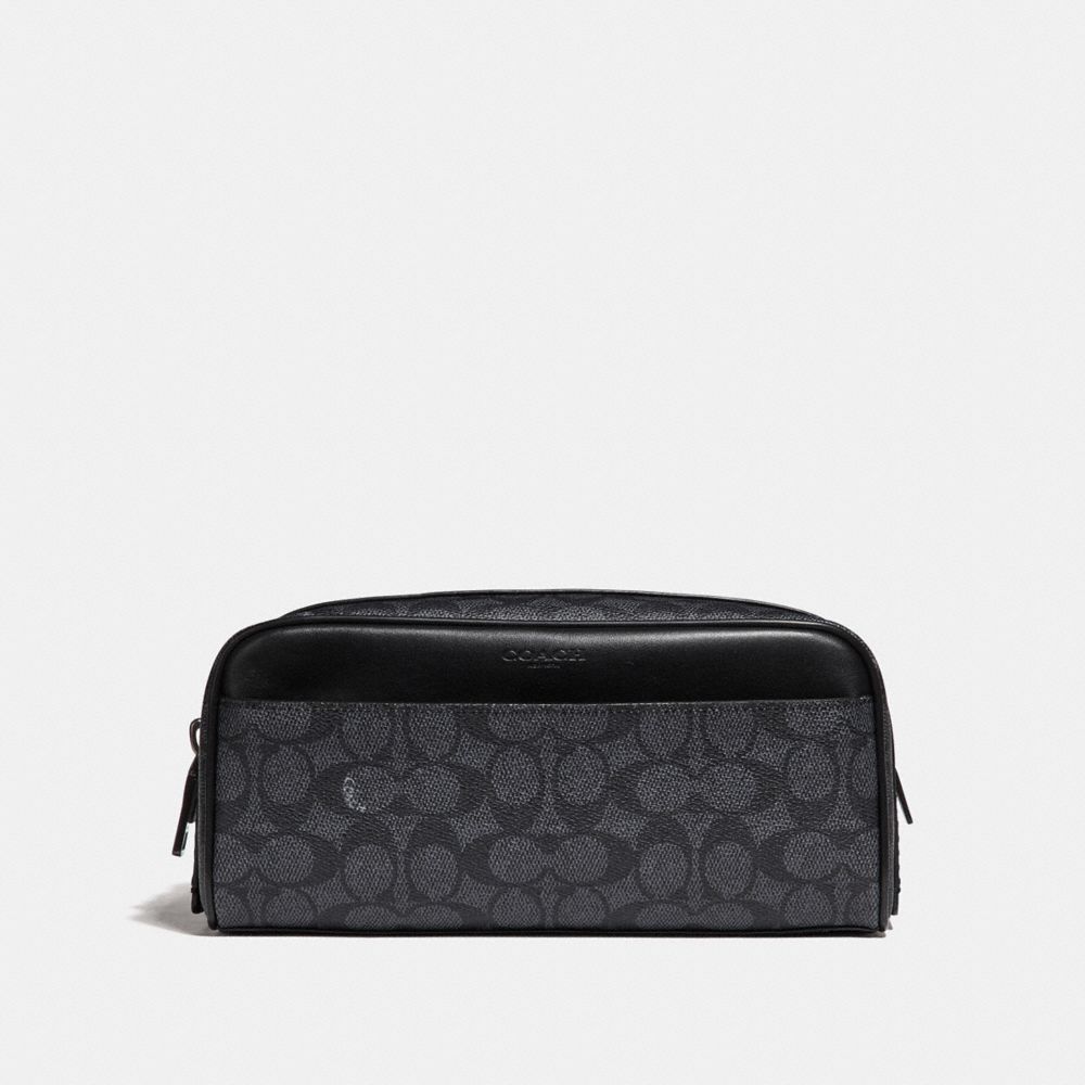 DOPP KIT IN SIGNATURE CANVAS - CHARCOAL - COACH 29195