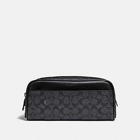 COACH DOPP KIT IN SIGNATURE CANVAS - CHARCOAL - 29195
