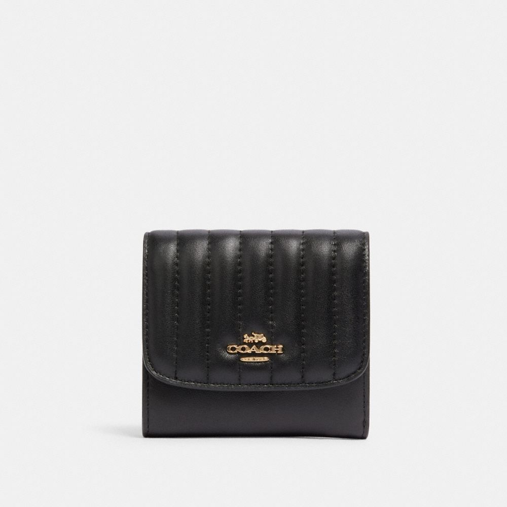 COACH 2919 SMALL WALLET WITH LINEAR QUILTING IM/BLACK