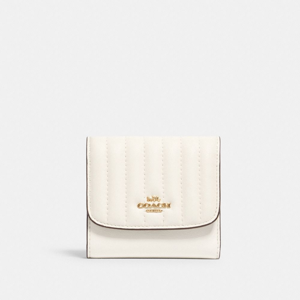 COACH 2919 Small Wallet With Linear Quilting IM/CHALK