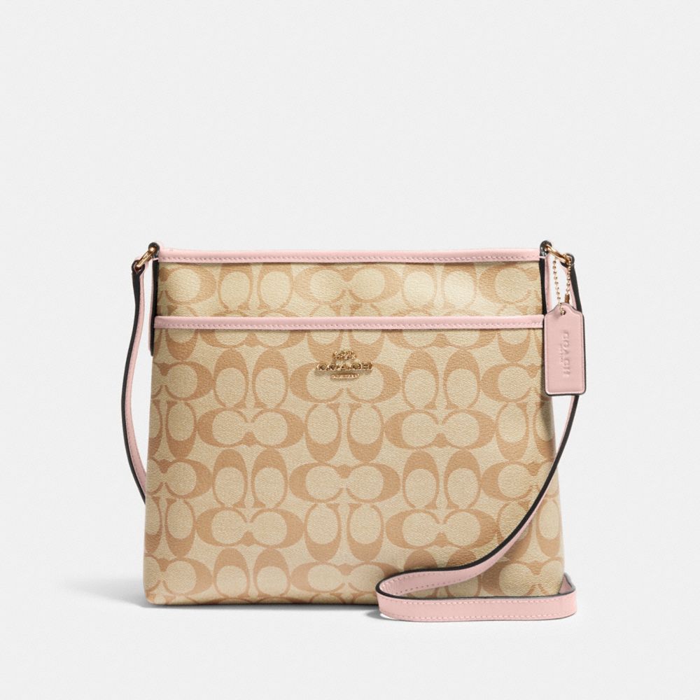 FILE CROSSBODY IN SIGNATURE CANVAS - IM/LIGHT KHAKI BLOSSOM - COACH 29210