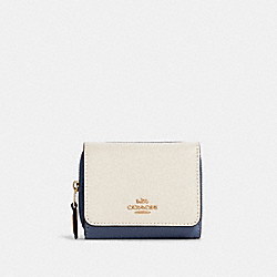 Small Trifold Wallet In Colorblock - GOLD/CHALK MULTI - COACH 2923