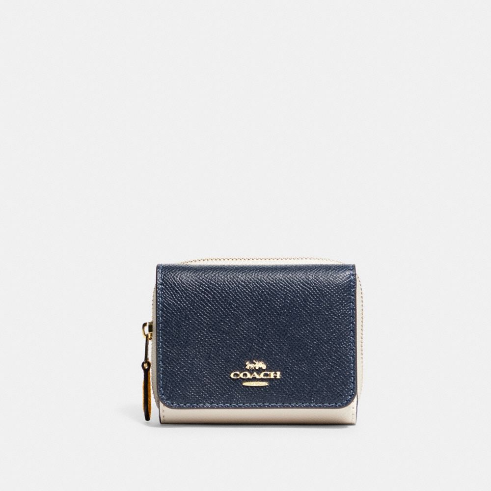 Small Trifold Wallet In Colorblock - 2923 - IM/Mustard Yellow Multi