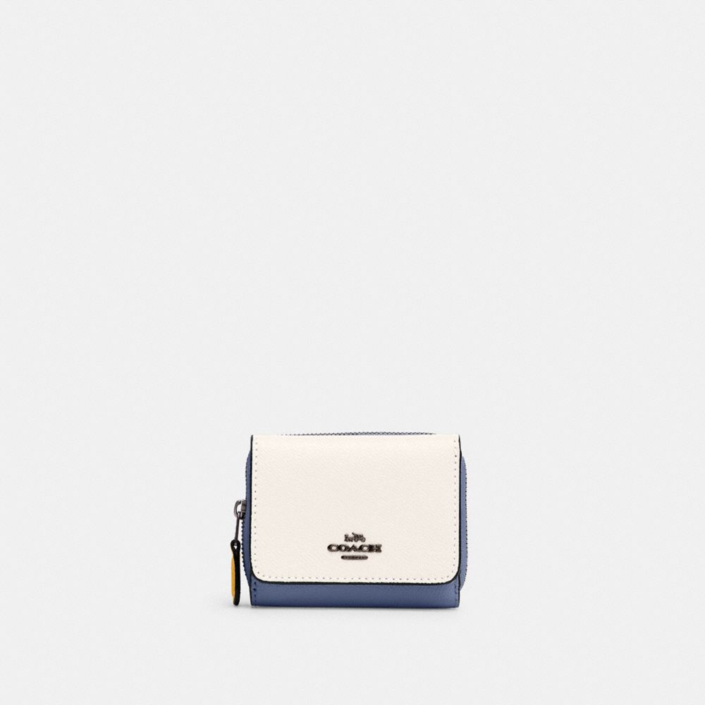COACH 2923 Small Trifold Wallet In Colorblock QB/CHALK MULTI