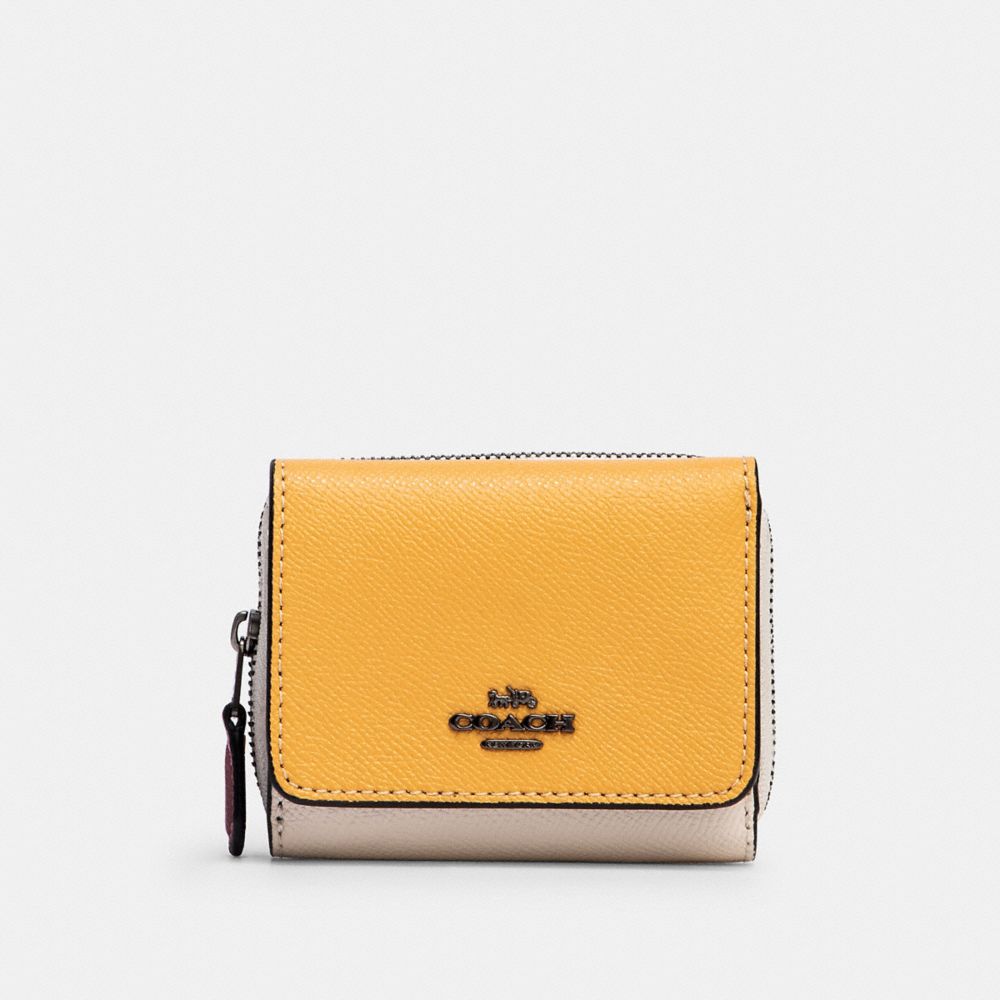 SMALL TRIFOLD WALLET IN COLORBLOCK - QB/MIDNIGHT/ HONEY MULTI - COACH 2923