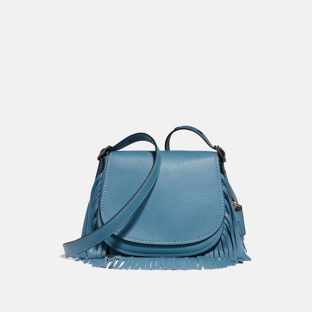 SADDLE 23 WITH FRINGE - CHAMBRAY/BLACK COPPER - COACH 29240