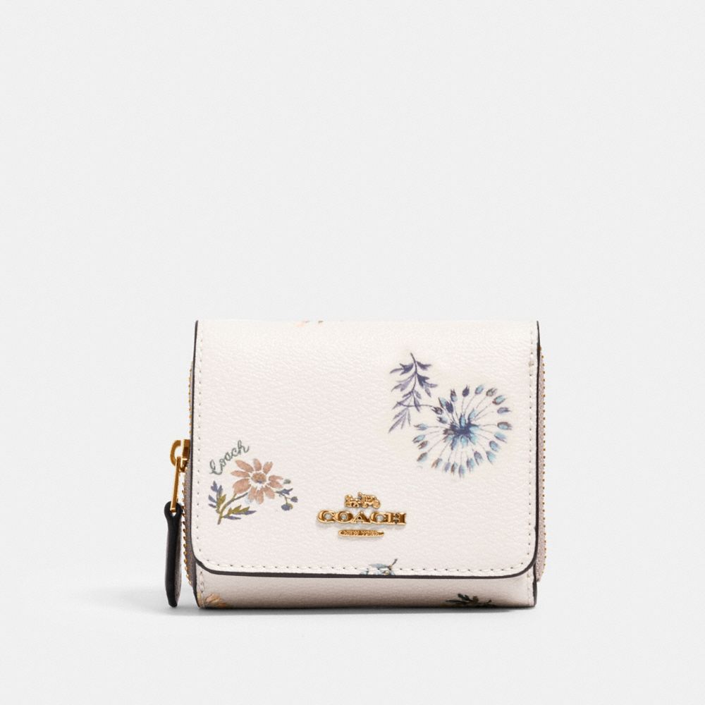 Coach small trifold wallet chalk 