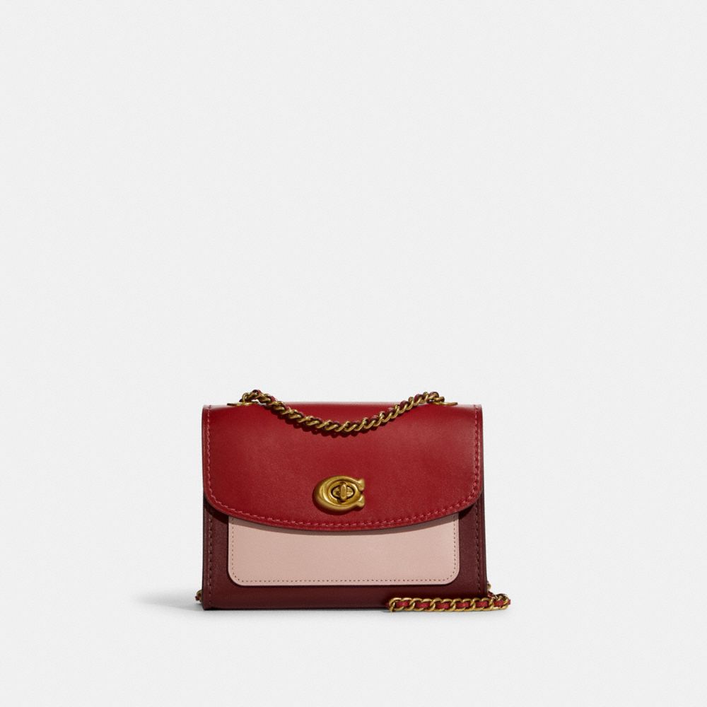 COACH 29390 - Parker 18 In Colorblock BRASS/RED APPLE MULTI