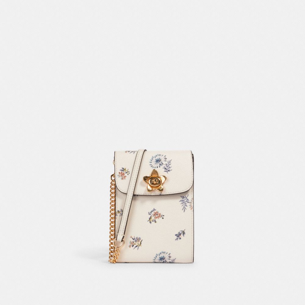 RACHEL PHONE CROSSBODY WITH DANDELION FLORAL PRINT - IM/CHALK/ BLUE MULTI - COACH 2946