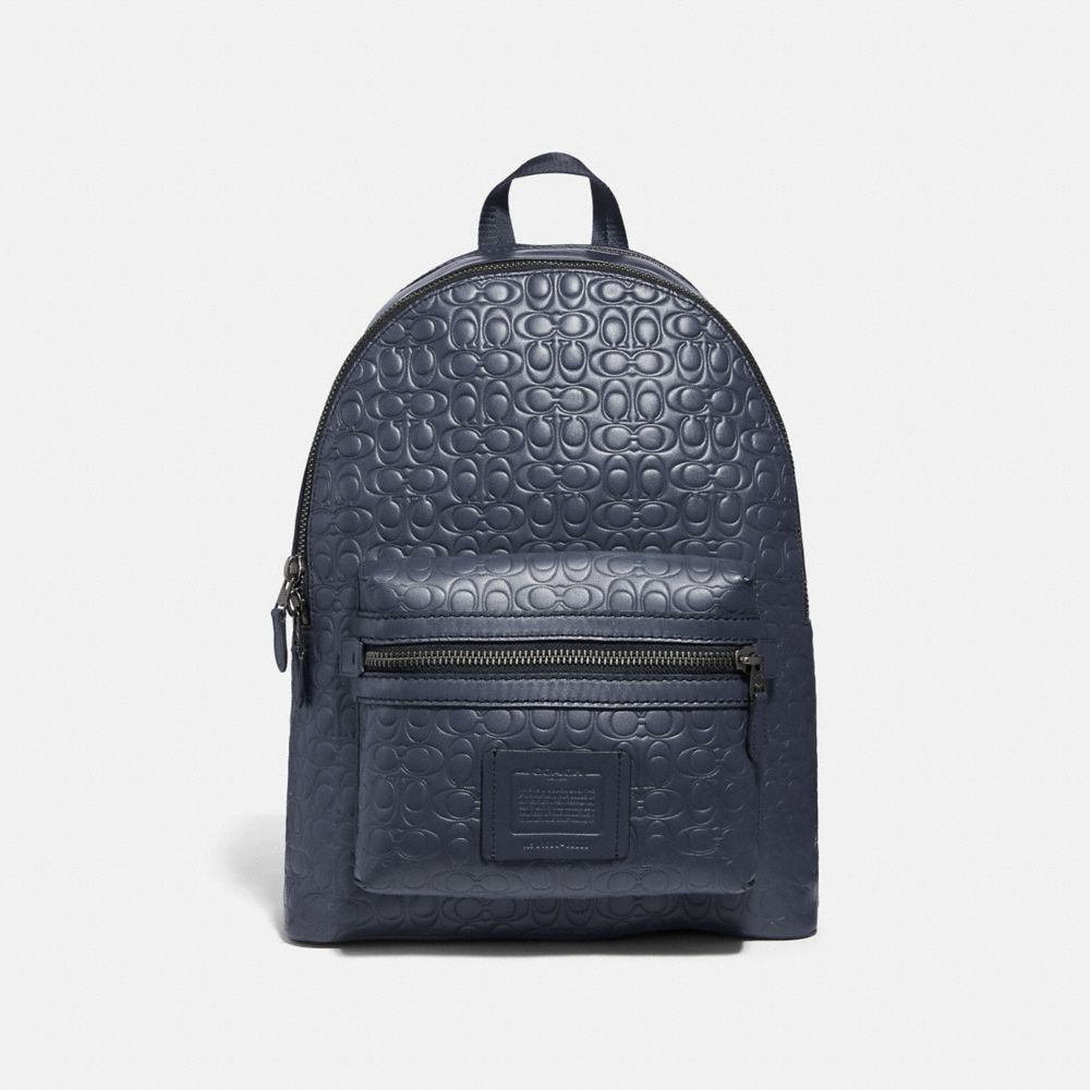 COACH 29493 - ACADEMY BACKPACK IN SIGNATURE LEATHER MIDNIGHT NAVY/BLACK ANTIQUE NICKEL