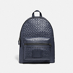 ACADEMY BACKPACK IN SIGNATURE LEATHER - 29493 - MIDNIGHT NAVY/BLACK ANTIQUE NICKEL