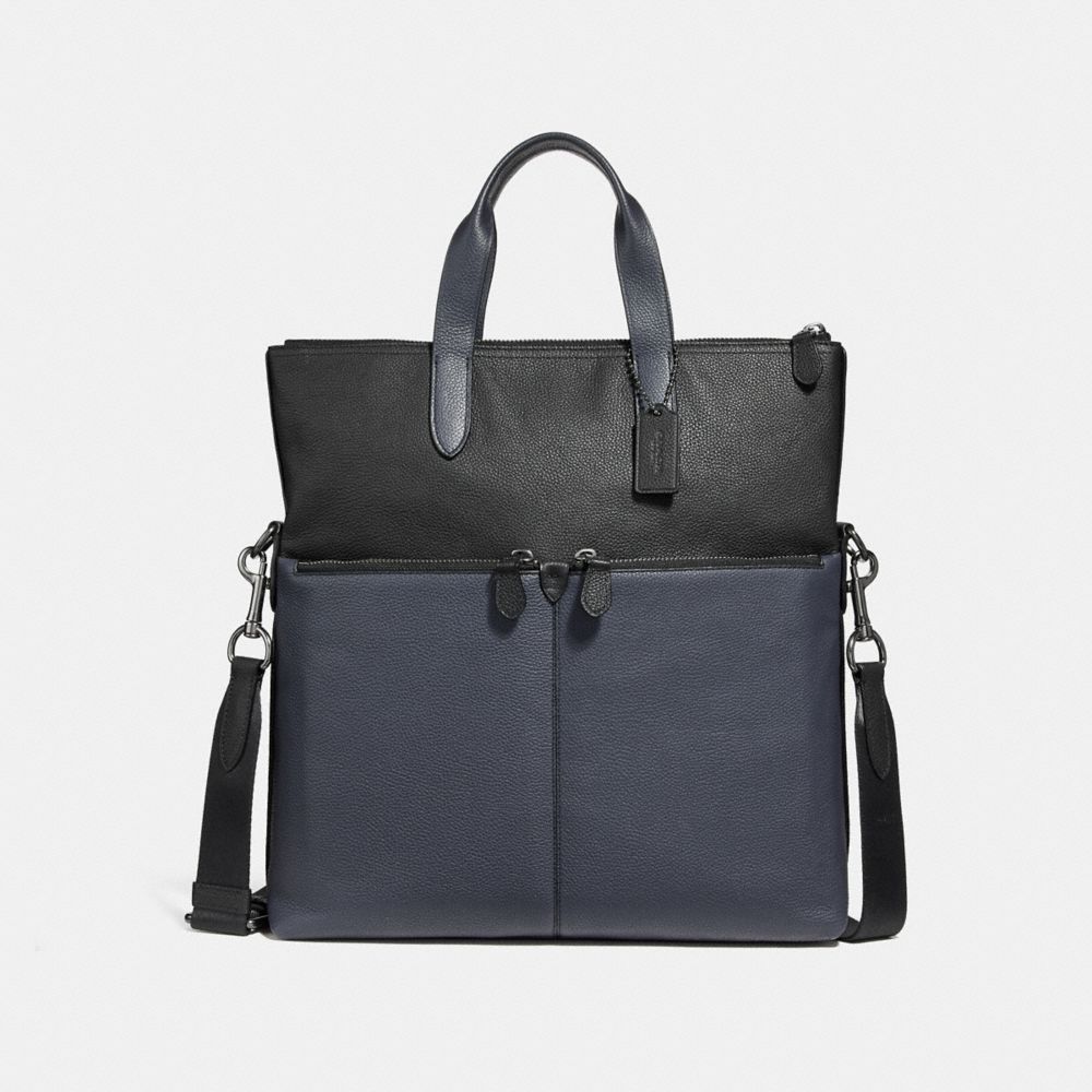 COACH 29503 Metropolitan Utility Tote In Colorblock BLACK ANTIQUE NICKEL/MIDNIGHT NAVY BLACK