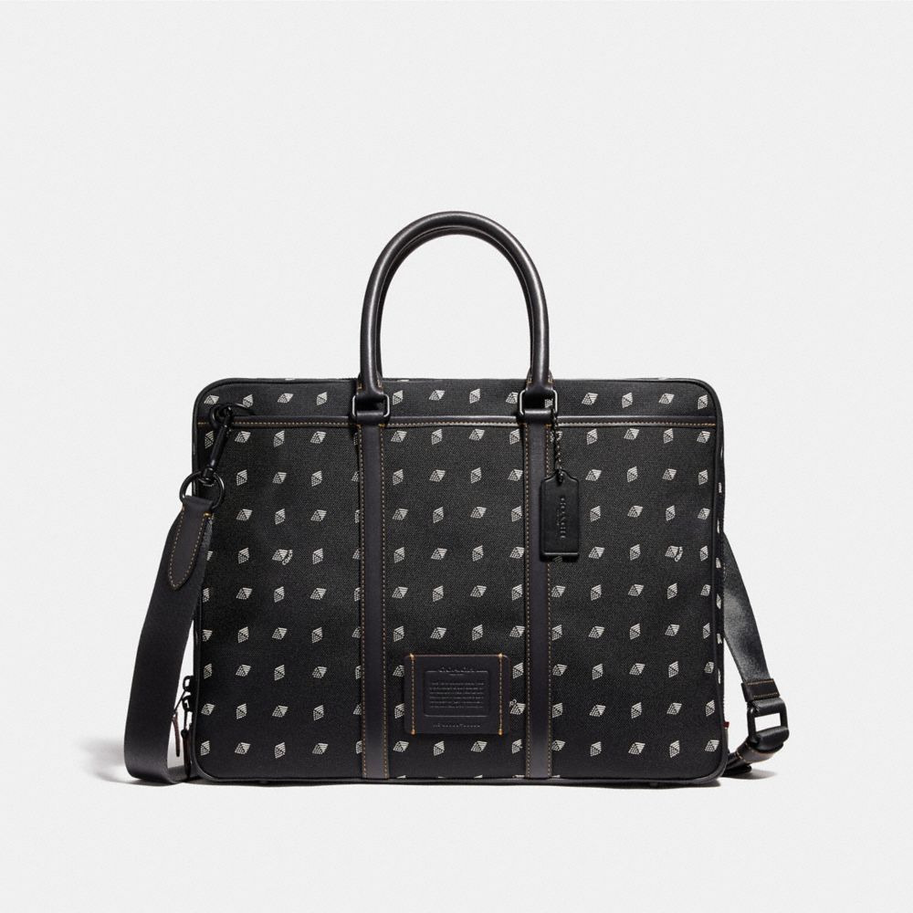 COACH Metropolitan Slim Brief With Dot Diamond Print - BLACK/CHALK/MATTE BLACK - 29510