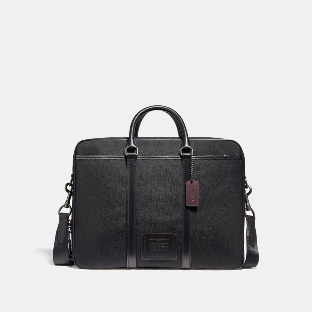 METROPOLITAN DOUBLE ZIP BUSINESS CASE - BLACK ANTIQUE NICKEL/BLACK/BLACK - COACH 29515