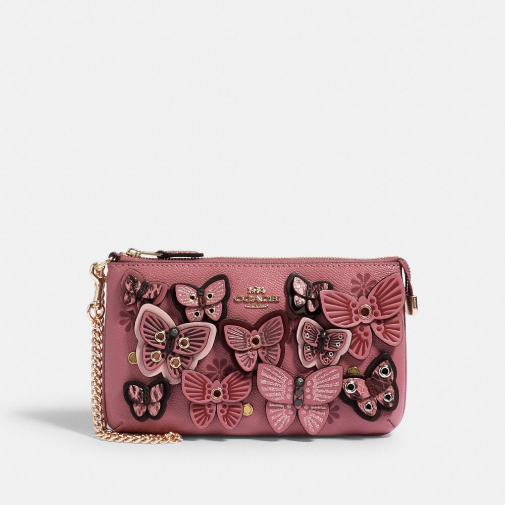 COACH LARGE WRISTLET WITH BUTTERFLY APPLIQUE - IM/ROSE MULTI - 2955
