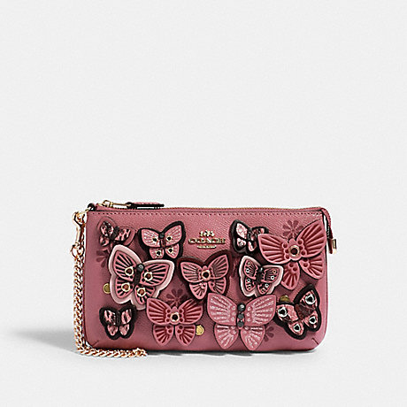 COACH 2955 LARGE WRISTLET WITH BUTTERFLY APPLIQUE IM/ROSE-MULTI