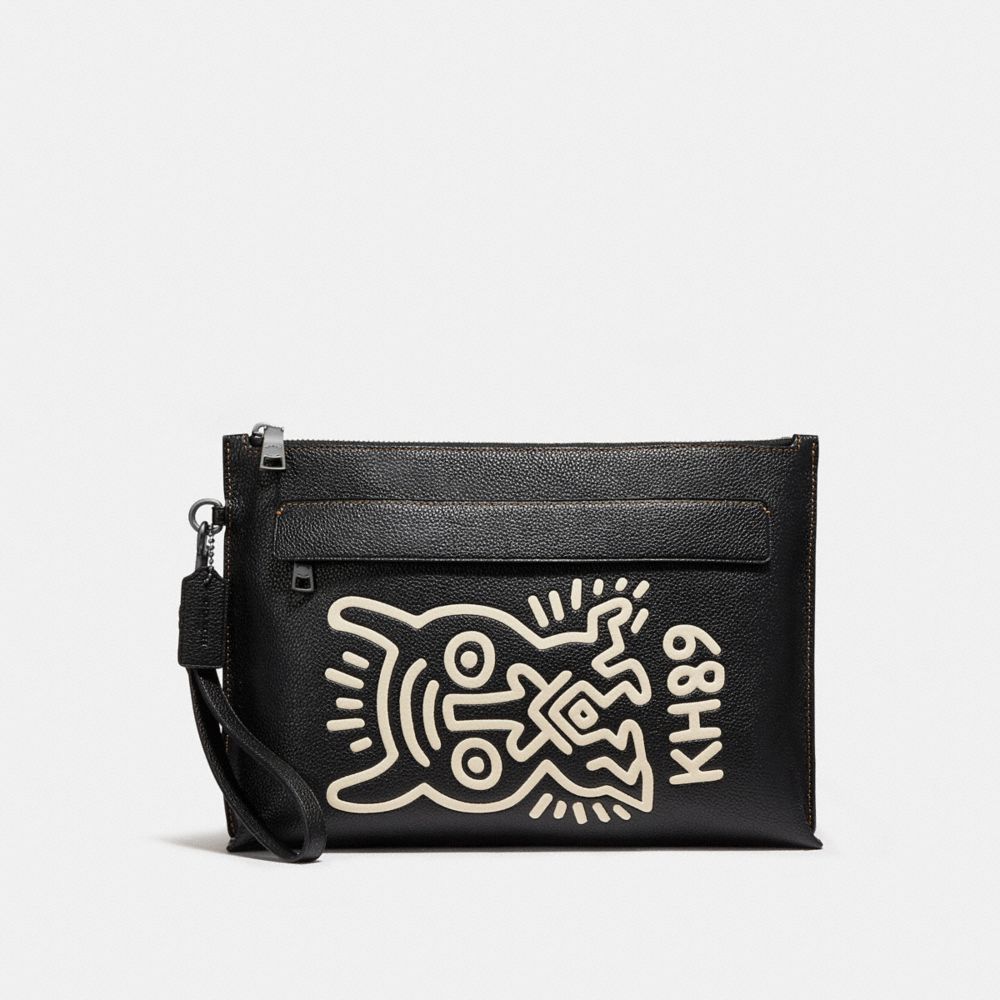 COACH X KEITH HARING POUCH - MONSTER BLACK - COACH 29563