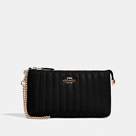 COACH LARGE WRISTLET WITH LINEAR QUILTING - IM/BLACK - 2956