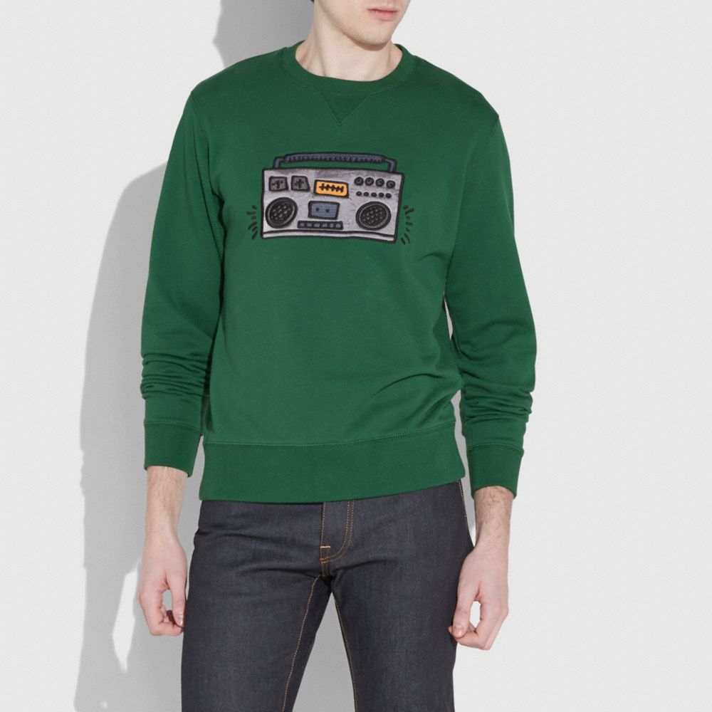 COACH X KEITH HARING SWEATSHIRT - EMERALD - COACH 29628