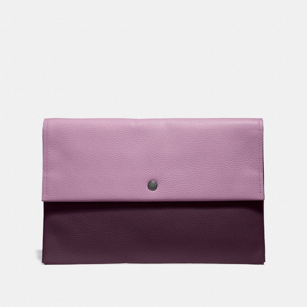 LARGE ENVELOPE POUCH IN COLORBLOCK - JASMINE MULTI/SILVER - COACH 29664