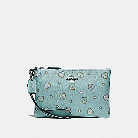 COACH SMALL WRISTLET WITH WESTERN HEART PRINT - SILVER/LIGHT TURQUOISE WESTERN HEART - 29667