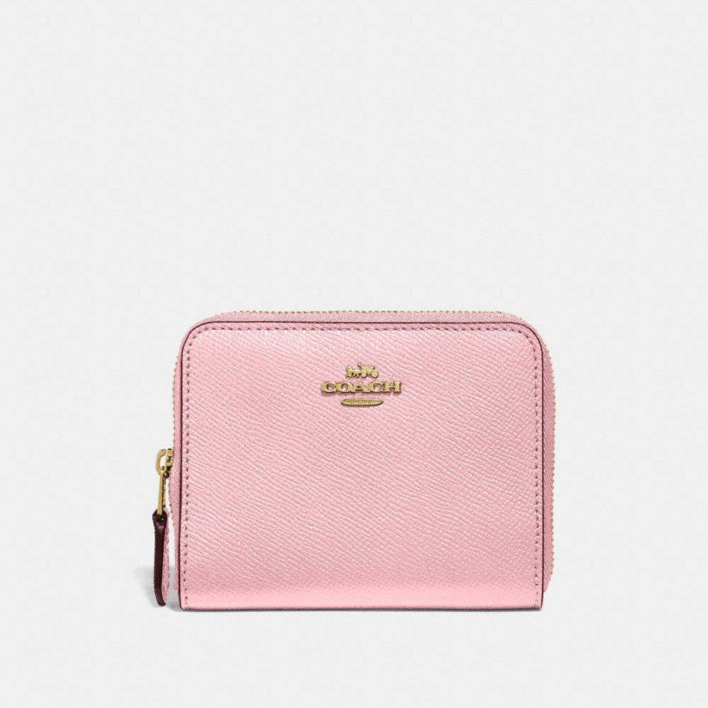COACH SMALL ZIP AROUND WALLET - BLOSSOM/GOLD - 29677