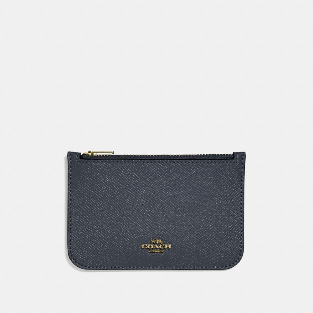 COACH 29688 - ZIP CARD CASE LIGHT GOLD/NAVY