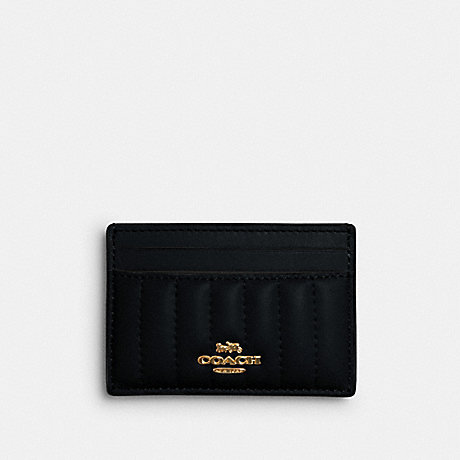 COACH 2980 CARD CASE WITH LINEAR QUILTING IM/BLACK