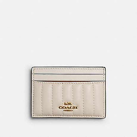 COACH 2980 CARD CASE WITH LINEAR QUILTING IM/CHALK