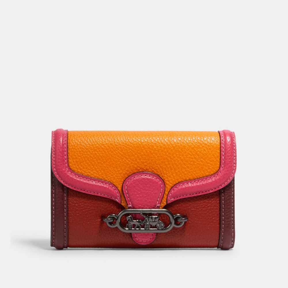 COACH 2988 JADE MEDIUM ENVELOPE WALLET IN COLORBLOCK QB/TERRACOTTA/ELC-PINK-MULTI