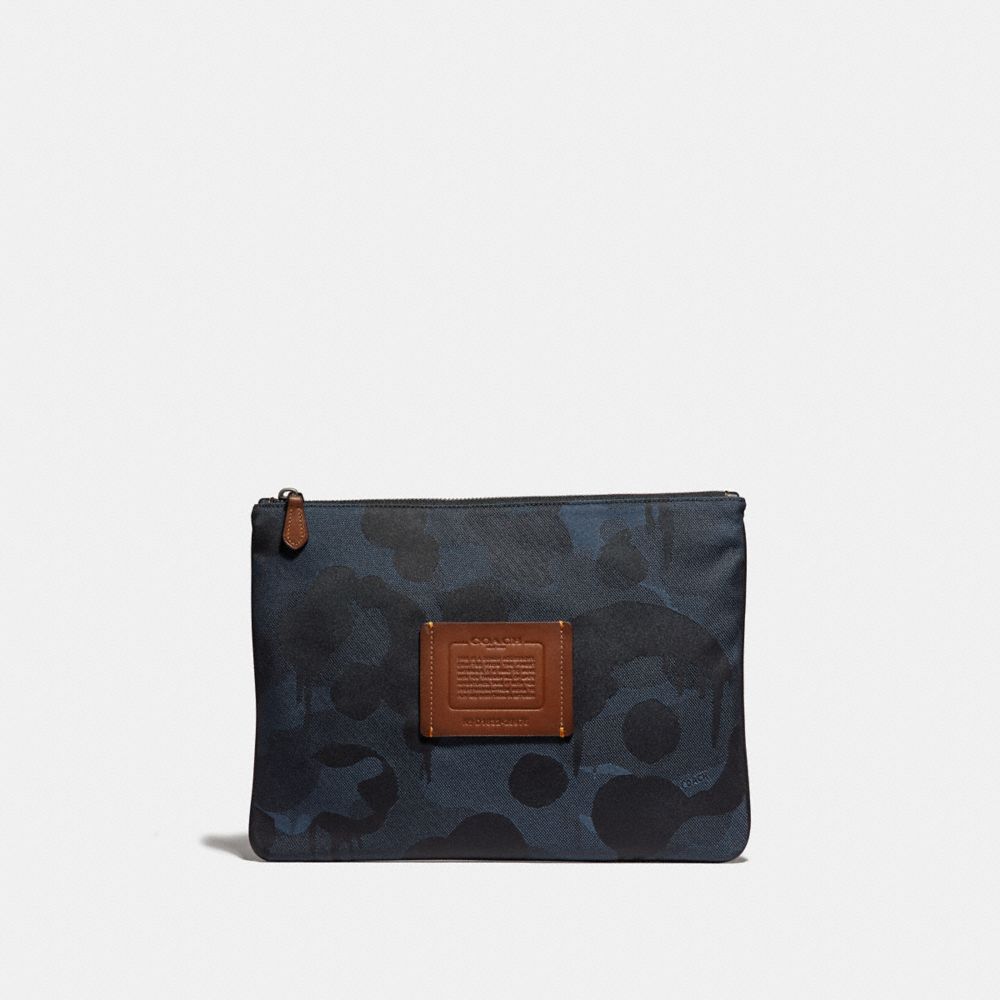 COACH 29976 LARGE MULTIFUNCTIONAL POUCH WITH WILD BEAST PRINT DENIM