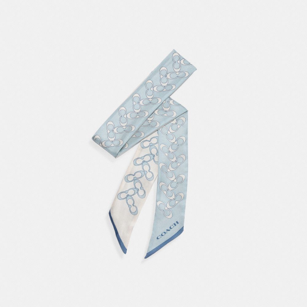 COACH 30068 Signature Silk Skinny Scarf WATERFALL