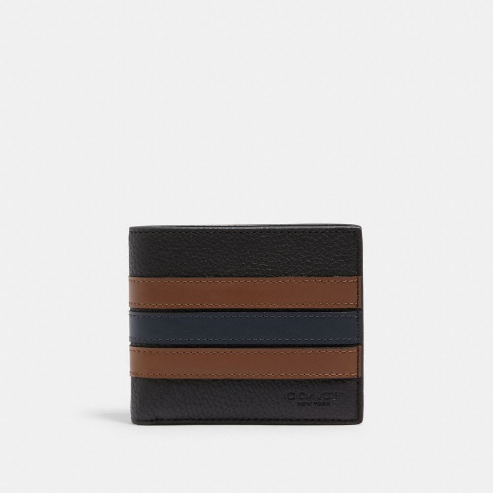 3-IN-1 WALLET WITH VARSITY STRIPE - 3007 - QB/BLACK SADDLE/MIDNIGHT