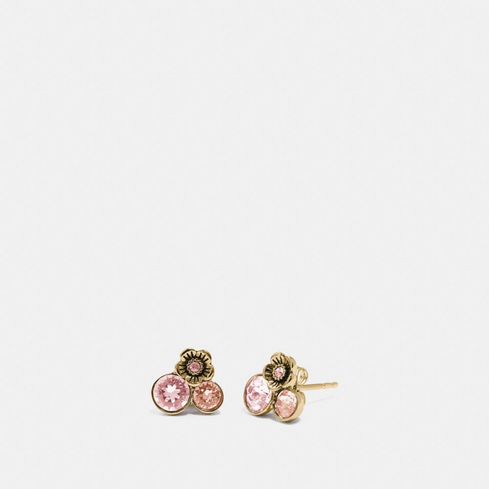COACH 30196 Tea Rose Cluster Stud Earrings ROSE/GOLD