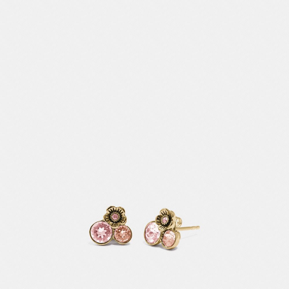 COACH 30196 - TEA ROSE CLUSTER STUD EARRINGS ROSE/GOLD