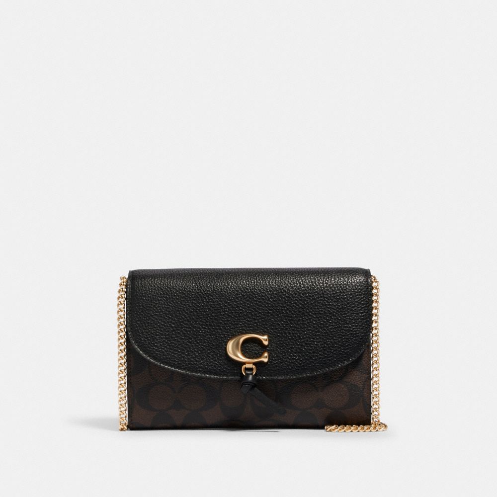 REMI CHAIN CROSSBODY IN SIGNATURE CANVAS - IM/BROWN BLACK - COACH 3035