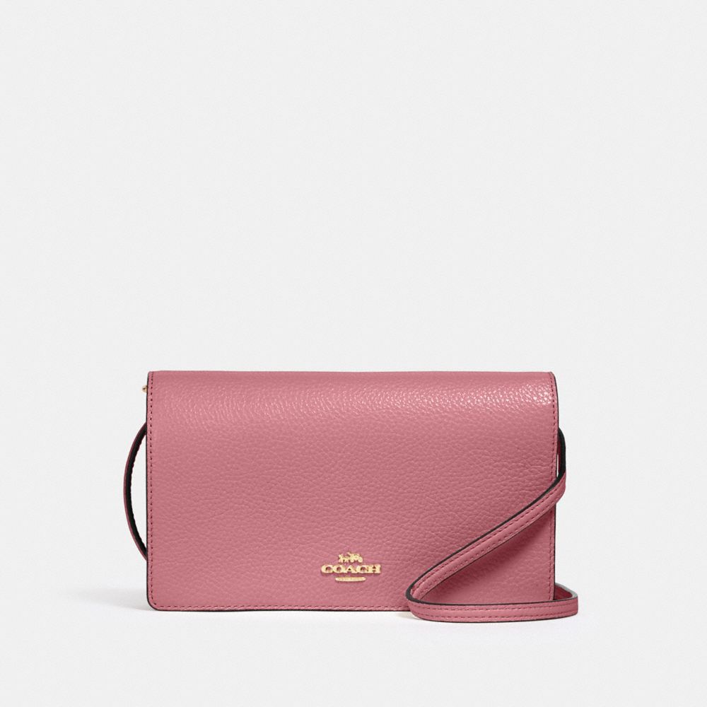 COACH ANNA FOLDOVER CROSSBODY CLUTCH - IM/ROSE - 3037