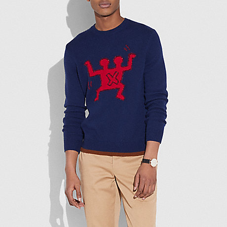 COACH 30393 COACH X KEITH HARING SWEATER NAVY