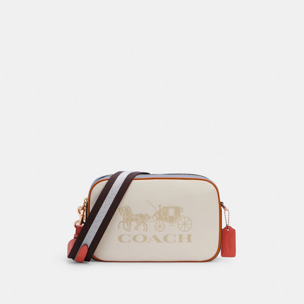 Original 3041 Coach Jes Crossbody In Colorblock In Refined Pebble Leather  Women's Crossbody Bag - Chalk