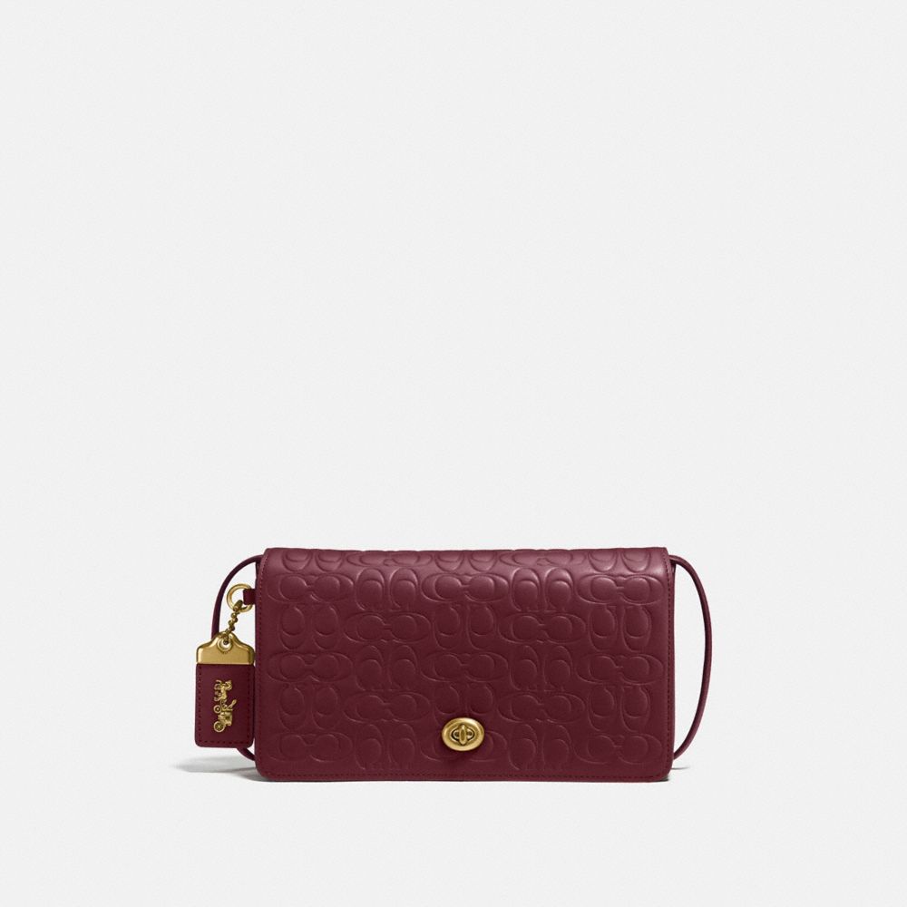 COACH 30427 DINKY IN SIGNATURE LEATHER OL/BORDEAUX