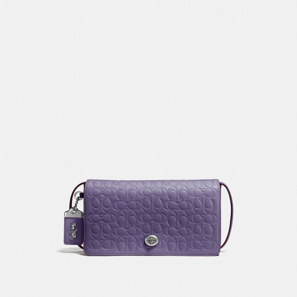 COACH 30427 DINKY IN SIGNATURE LEATHER DUSTY LAVENDER/SILVER