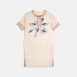 COACH 30496 Coach X Keith Haring Quilted Patchwork T-shirt Dress IVORY