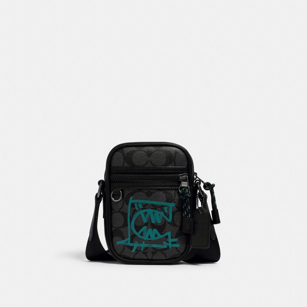 COACH 3065 Terrain Crossbody In Signature Canvas With Rexy By Guang Yu QB/GRAPHITE BLUE GREEN