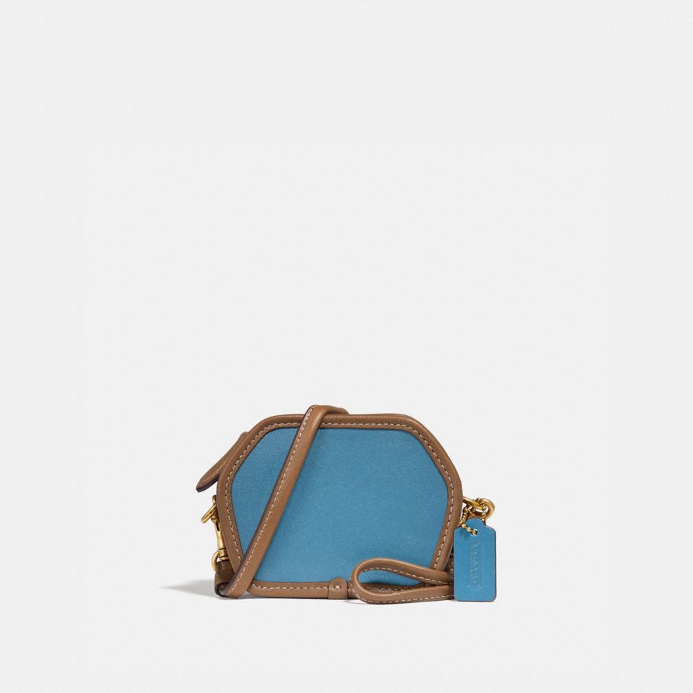 GEOMETRIC COIN CASE IN COLORBLOCK - B4/PACIFIC BLUE MULTI - COACH 306