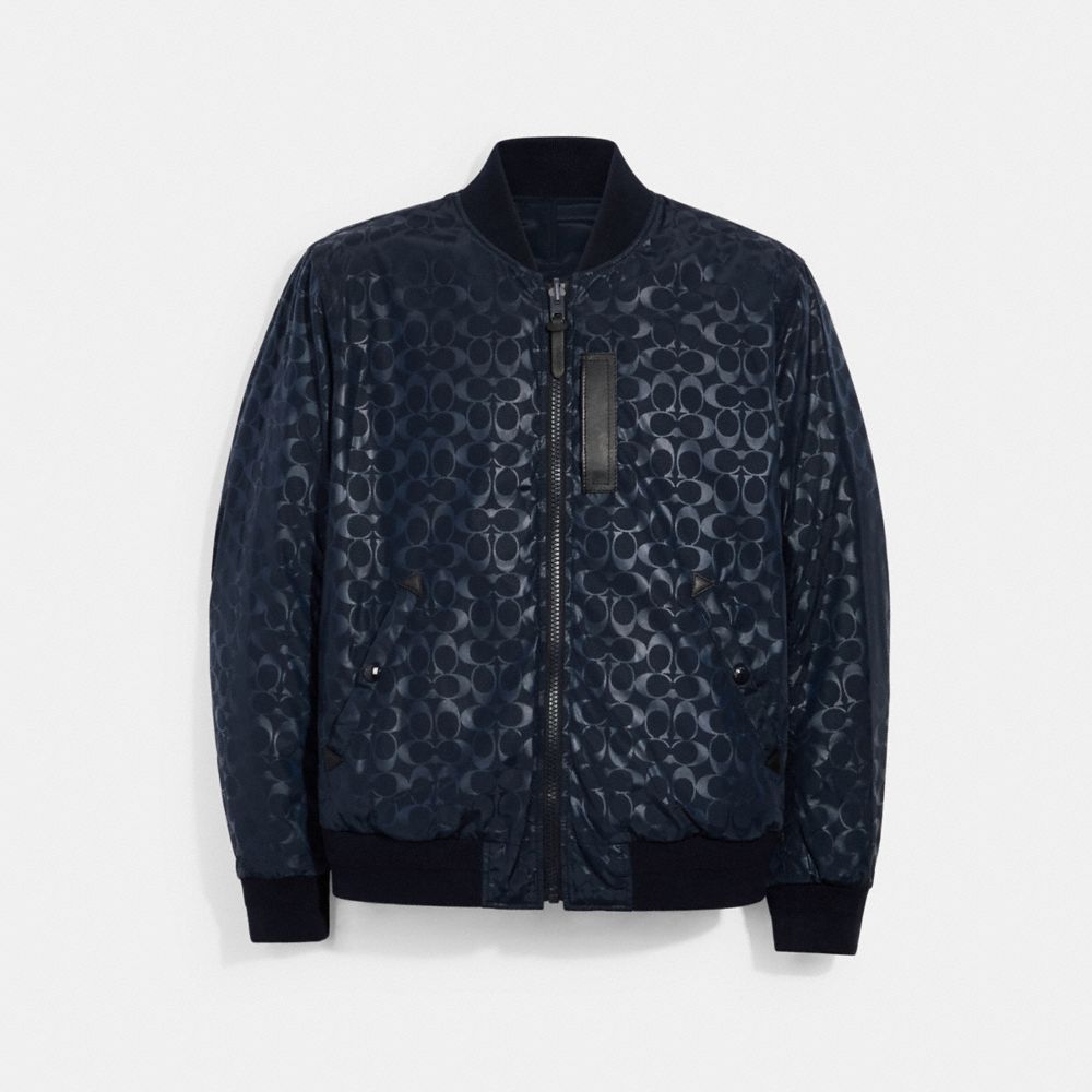 COACH SIGNATURE MA-1 JACKET - NAVY - 3089