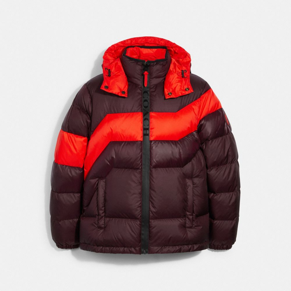 COACH 3094 HOODED DOWN JACKET BURGUNDY