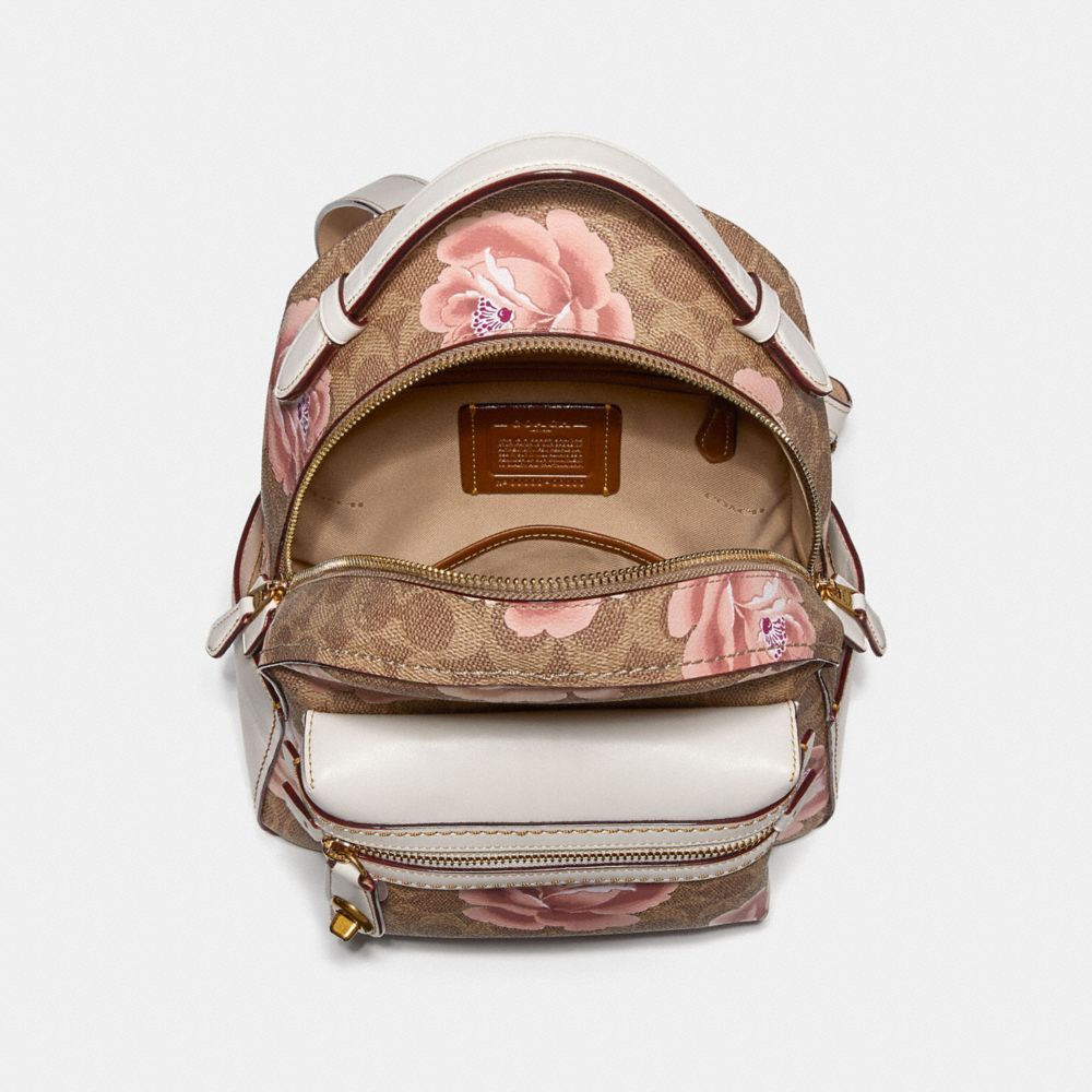 coach campus backpack 23 in signature rose print