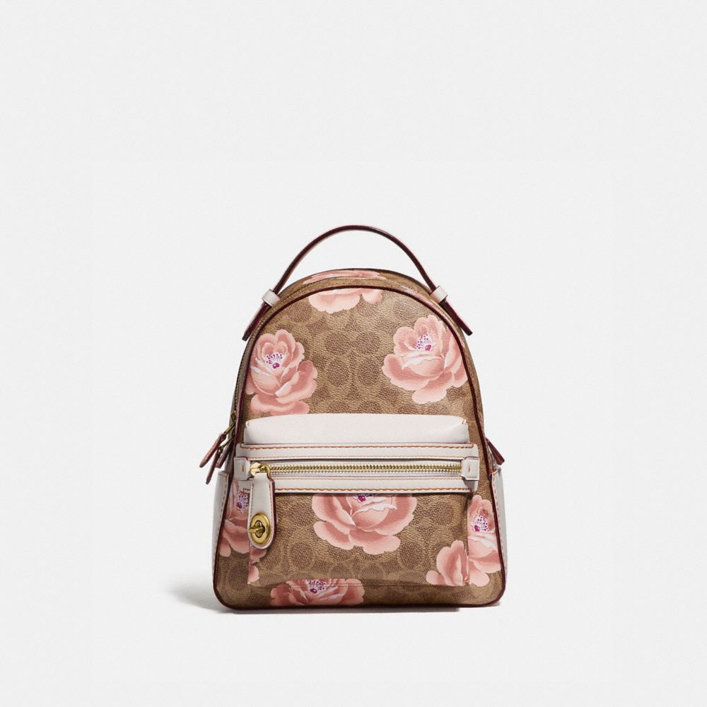 coach campus backpack 23 in signature rose print